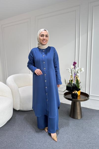 Scuba Nervürlü Takım İndigo