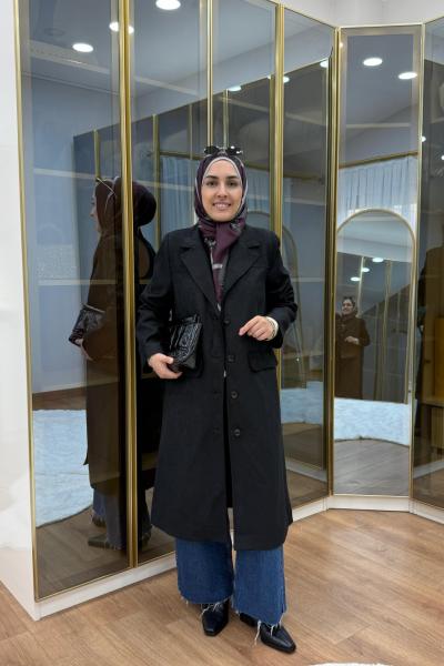 UZUN SÜET CEKET Siyah