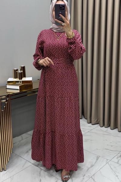 Gülsüm Elbise Bordo
