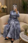 İklim Cepli Elbise Gri