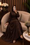İmran Abiye Elbise Kahve