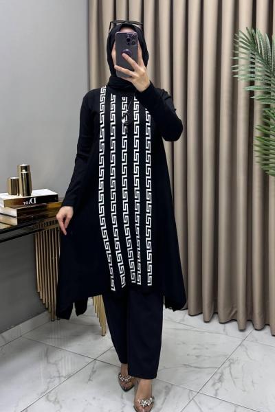 Sevgi Tunik Kolye Hediyeli Siyah