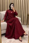 Zeyna Merserize Triko Elbise Bordo