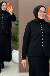 Halime etekli takım Siyah
