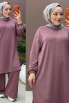 Lux pantolonlu takım Gül Kurusu