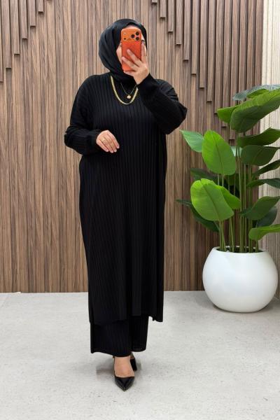 Mısra Pantolonlu Takım Siyah
