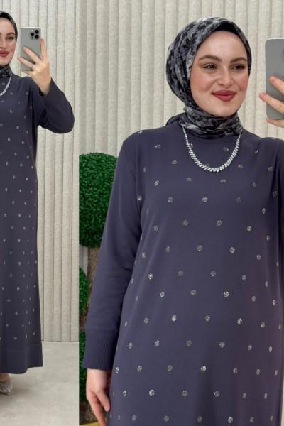 Serçe elbise Antrasit
