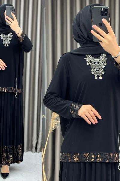 Sevda Etekli Takım Siyah