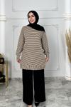 Hazan Çizgili Örme Tunik