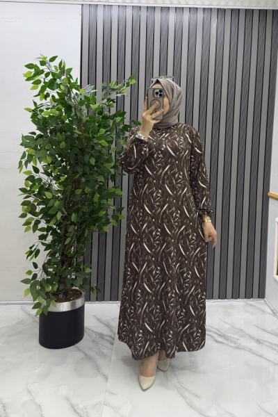 Aycan elbise Kahverengi