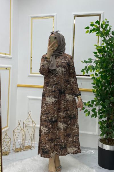 Batık elbise Sütlü Kahve