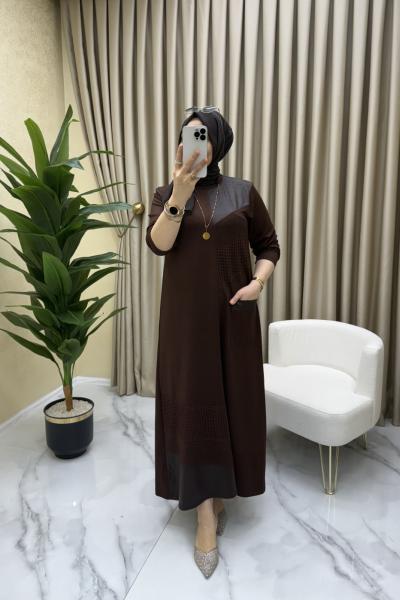 Duygu elbise Kahverengi