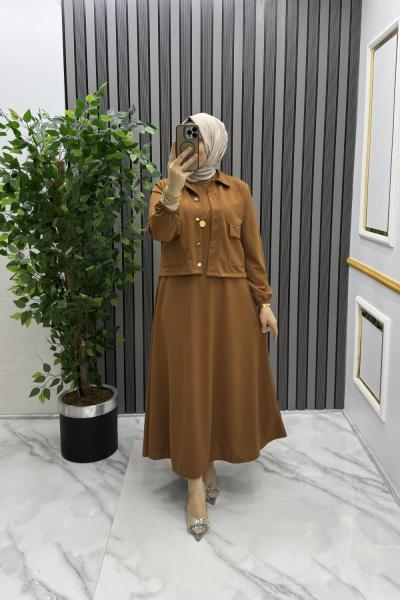 Figen elbise çeket Taba