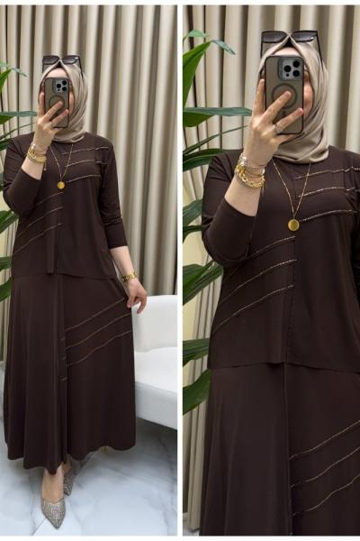 Gülzar takım Kahverengi