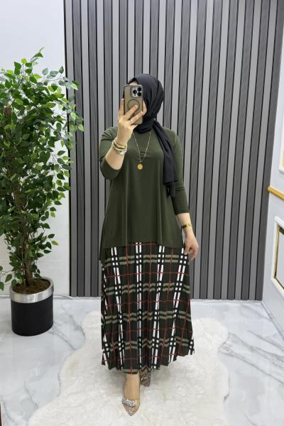 Kare etekli takım Haki