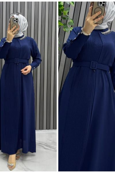 Mısra elbise Lacivert