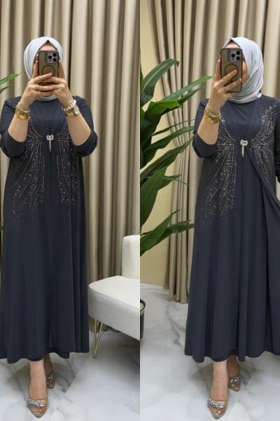 Nazen abaya takım  Antrasit