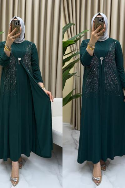 Nazen abaya takım Yeşil