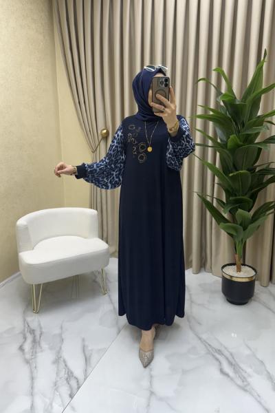 Serap elbise Lacivert