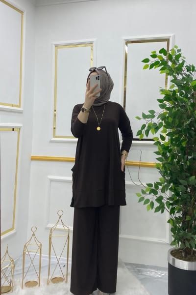 Zara takım  Ekose Kahve