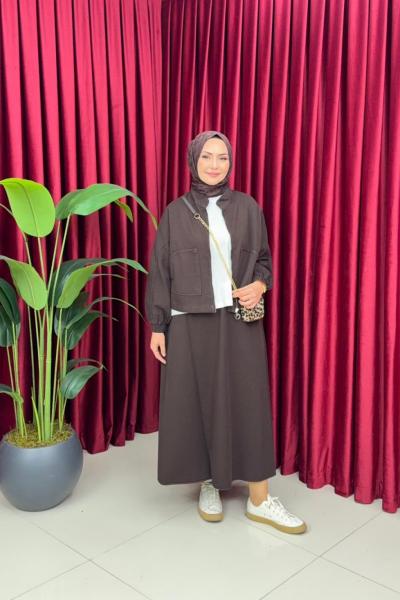 HİRA ETEKLİ TAKIM - ACI KAHVE