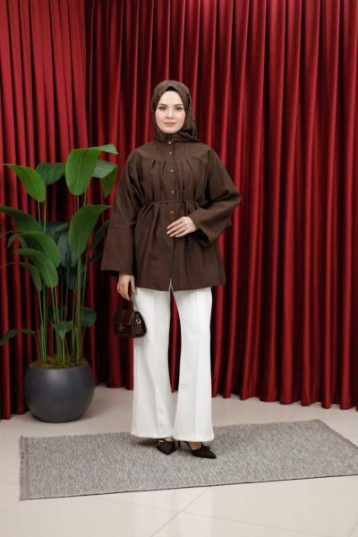 HOLA GÖMLEK - KAHVERENGİ