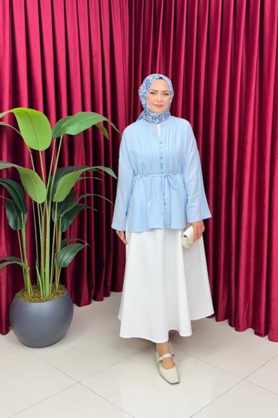 NATURAL GÖMLEK - BEBE MAVİSİ