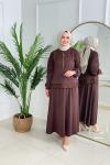 NAZAN ETEKLİ TAKIM - KAHVERENGİ