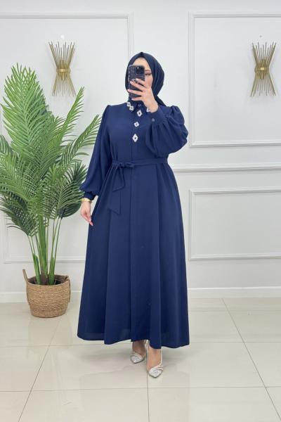 ÖZGÜN TAŞLI FERACE-LACİVERT